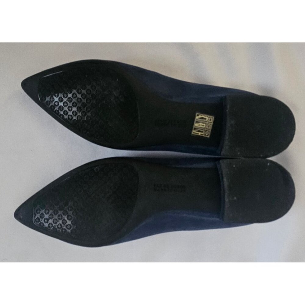 PAS DE ROUGE Women's Navy Blue Suede Pointed Toe Low Block Heel Shoes Size 40.5 - Picture 6 of 8